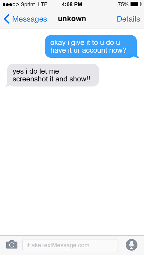 iphone-IPxO - Fake Text Message