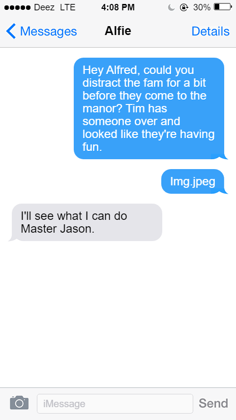 Jason to Alfred text message